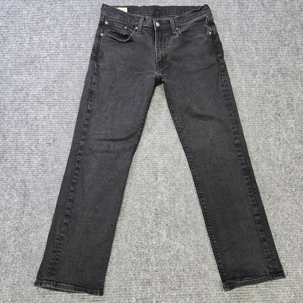 Levi's Premium 514 Mens Jeans 32x30 Black Stretch Slim Straight Denim